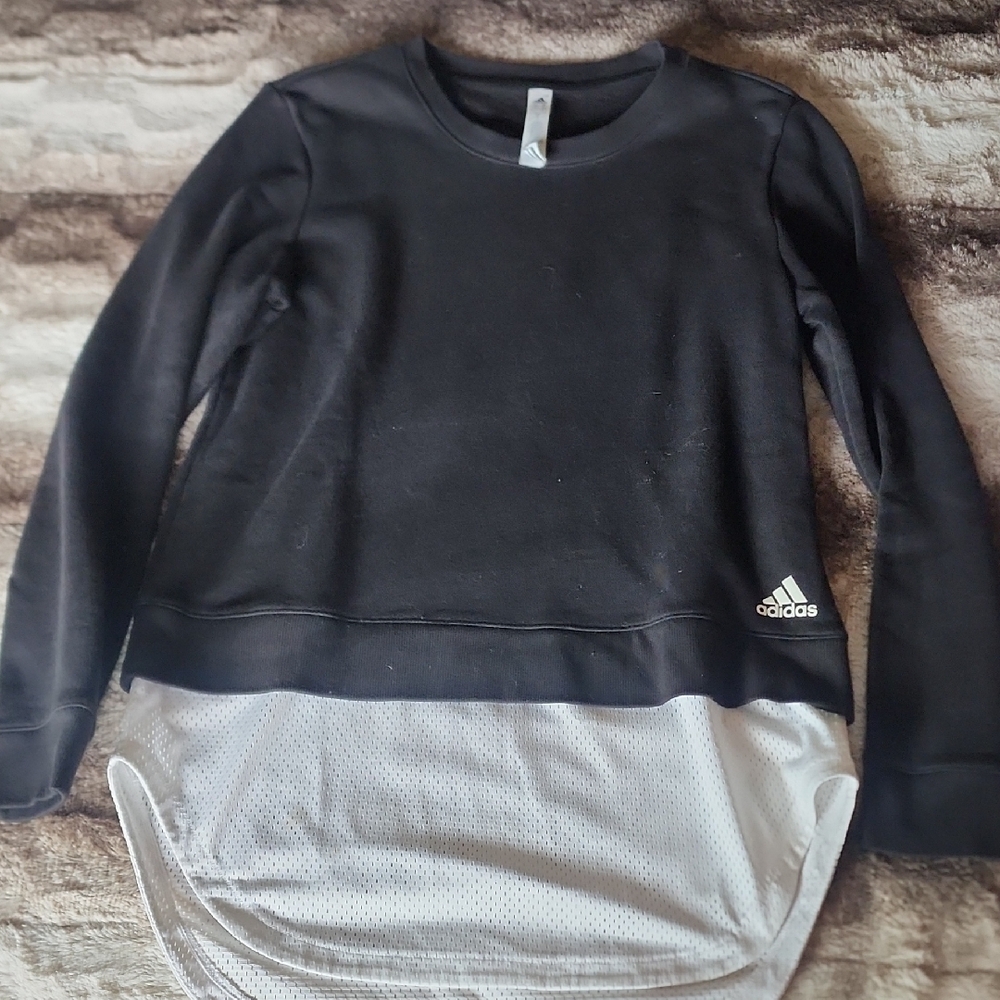 Adidas Black and White Long Sleeve Shirt